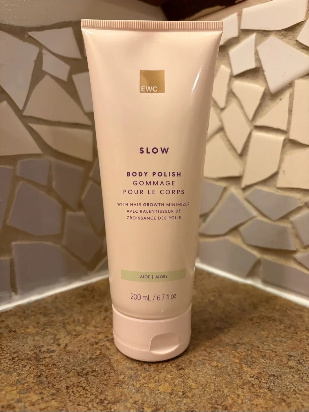 EWC Slow Aloe Body Polish Exfoliating Scrub — Soft Pink